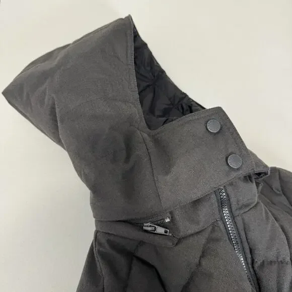 Nautica Womens Jacket Small Gray Quilted Puffer Hooded Packable Long Warm Snow - Picture 11 of 15